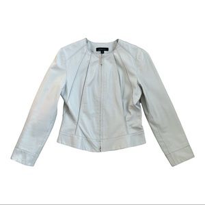 Siena Studio Genuine Leather Jacket Blue Mint Green Size 10 Medium